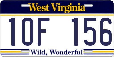 WV license plate 1OF156
