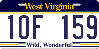 WV license plate 1OF159