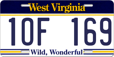 WV license plate 1OF169