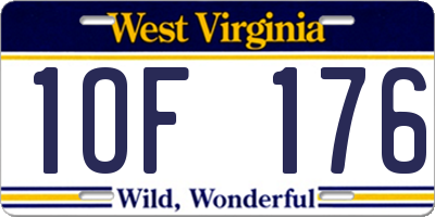 WV license plate 1OF176