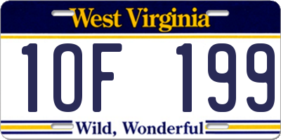WV license plate 1OF199