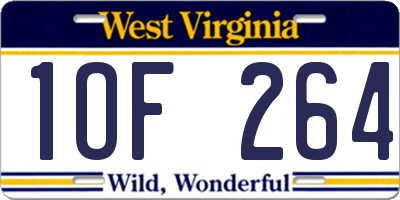 WV license plate 1OF264