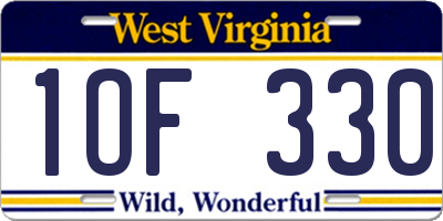 WV license plate 1OF330