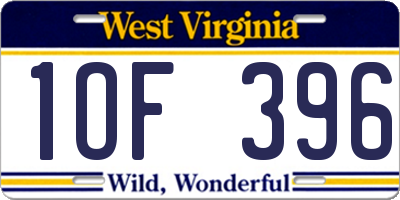 WV license plate 1OF396