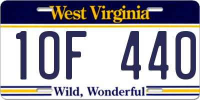 WV license plate 1OF440