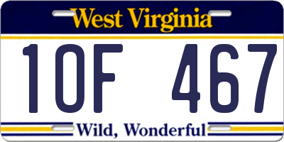 WV license plate 1OF467