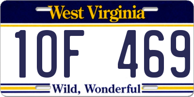 WV license plate 1OF469