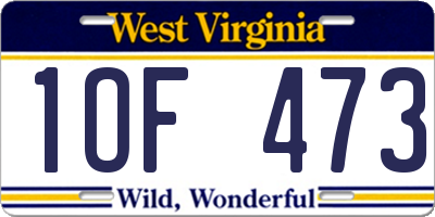 WV license plate 1OF473