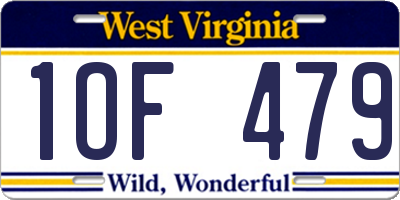 WV license plate 1OF479