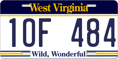 WV license plate 1OF484