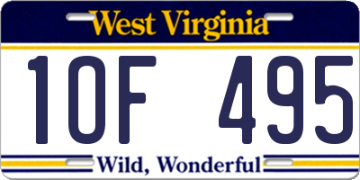 WV license plate 1OF495