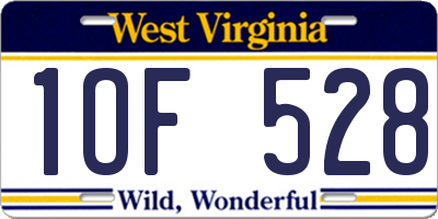 WV license plate 1OF528