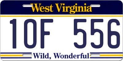 WV license plate 1OF556