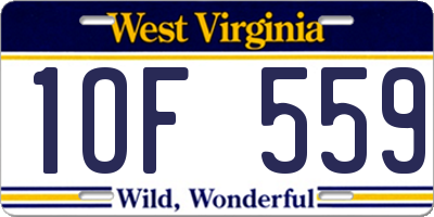 WV license plate 1OF559