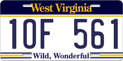 WV license plate 1OF561