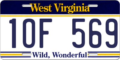 WV license plate 1OF569