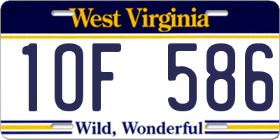 WV license plate 1OF586