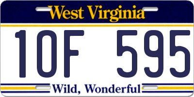 WV license plate 1OF595