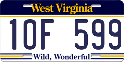 WV license plate 1OF599