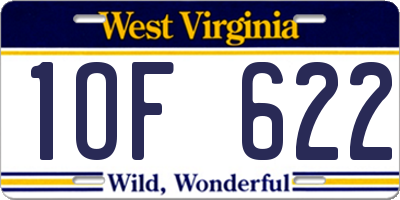 WV license plate 1OF622