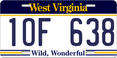WV license plate 1OF638