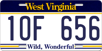 WV license plate 1OF656