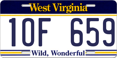 WV license plate 1OF659