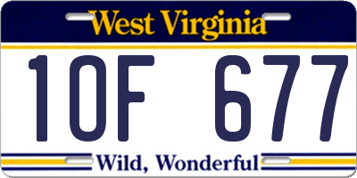 WV license plate 1OF677