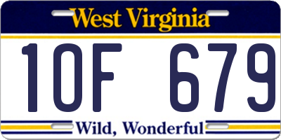 WV license plate 1OF679