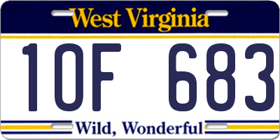 WV license plate 1OF683