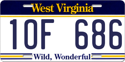 WV license plate 1OF686