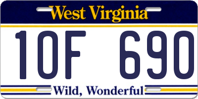 WV license plate 1OF690