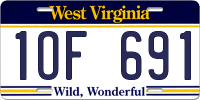 WV license plate 1OF691
