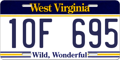 WV license plate 1OF695