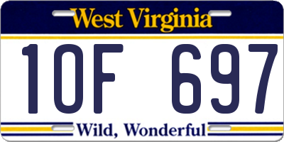 WV license plate 1OF697