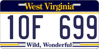 WV license plate 1OF699