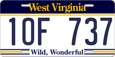 WV license plate 1OF737