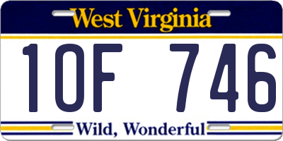 WV license plate 1OF746