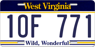 WV license plate 1OF771
