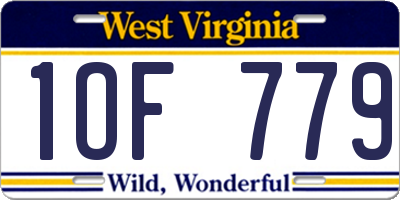 WV license plate 1OF779