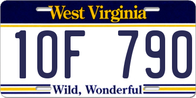 WV license plate 1OF790