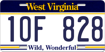 WV license plate 1OF828