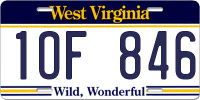 WV license plate 1OF846