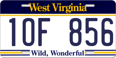 WV license plate 1OF856