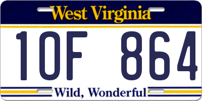 WV license plate 1OF864
