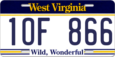 WV license plate 1OF866