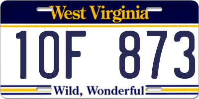WV license plate 1OF873