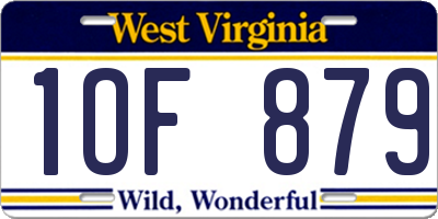 WV license plate 1OF879