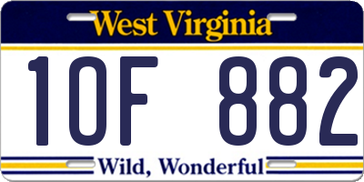 WV license plate 1OF882