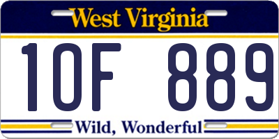 WV license plate 1OF889